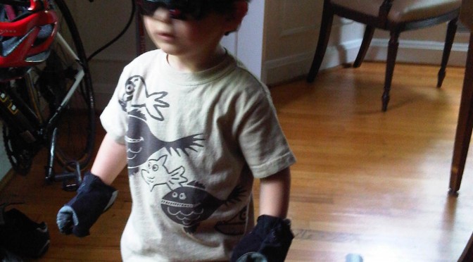 My newest obsession; dressing up like dad in bike stuff